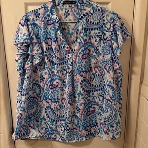 Blue and Pink Paisley Blouse